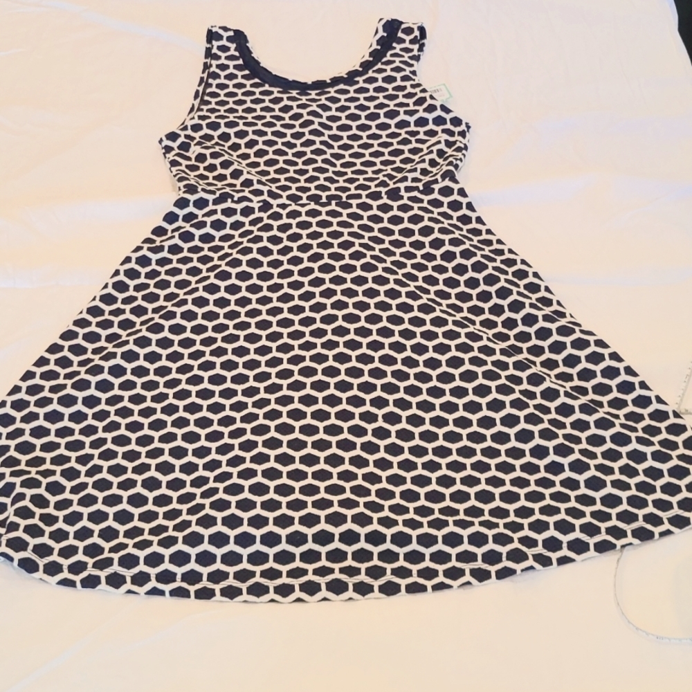 Pixley Knit Dress Size L Navy & White